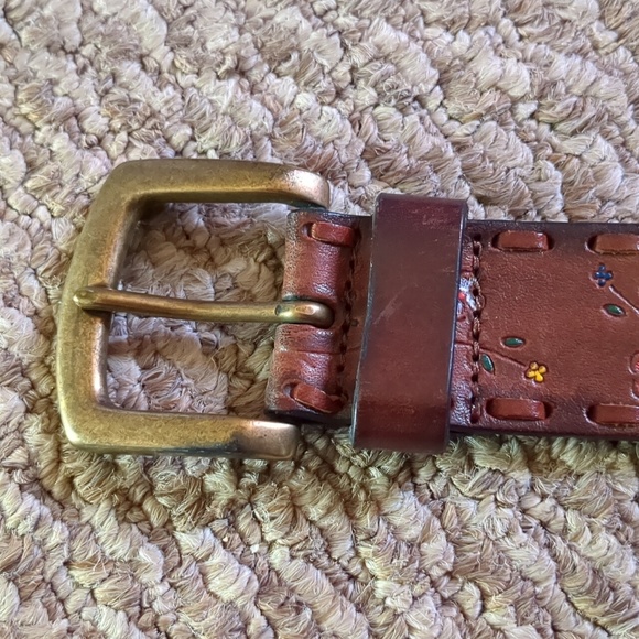 Vintage floral fossil belt women's size 8 - Picture 5 of 6